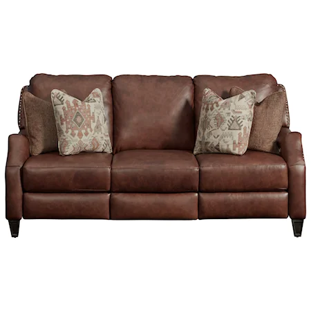 Transitional Wireless Double Reclining Power Plus Sofa with Pillows and USB Ports
